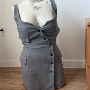 Anthropologie Grey Label and Pinstripe Interior Detail blazer Romer mini dress
